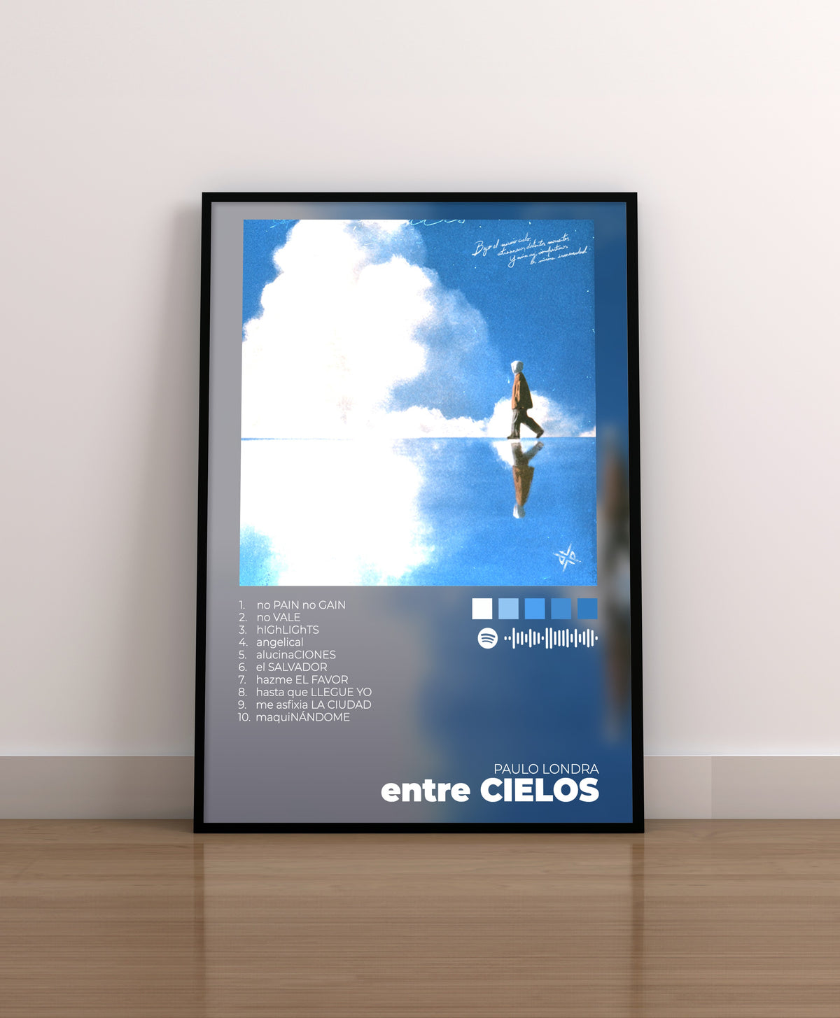 paulo londra. entre cielos. poster. nuevo disco. marco. lamina. regalo. merchandising.