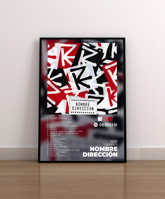nombre dirección, poster, lamina, cuadro, regalo, marco, kaze, merchandising, cd, vinilo, cover, portada