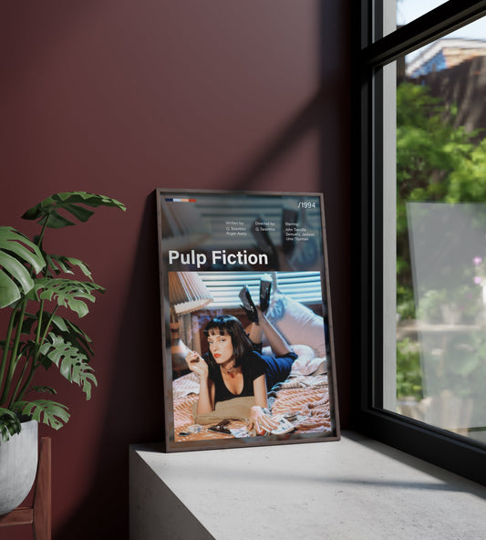 Póster Pulp Fiction, Quentin Tarantino, Mia Wallace. Película, cine, lámina, cuadro, merchandising, regalo, comprar, decoración de pared.
