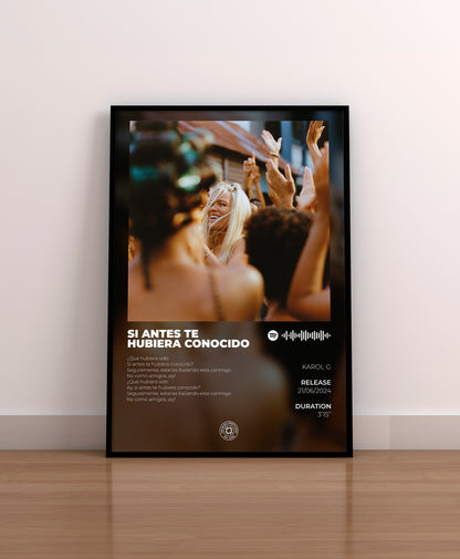 si antes te hubiera conocido. karol g. la bichota. poster. lamina. cuadro. regalo. mejor regalo. merchandising. cd. vinilo. cover. entradas