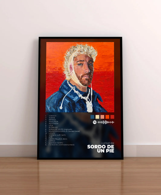 Sordo e un pie. lucho rk. cd, vinilo, cover. poster, lamina, cuadro, regalo. merchandising.