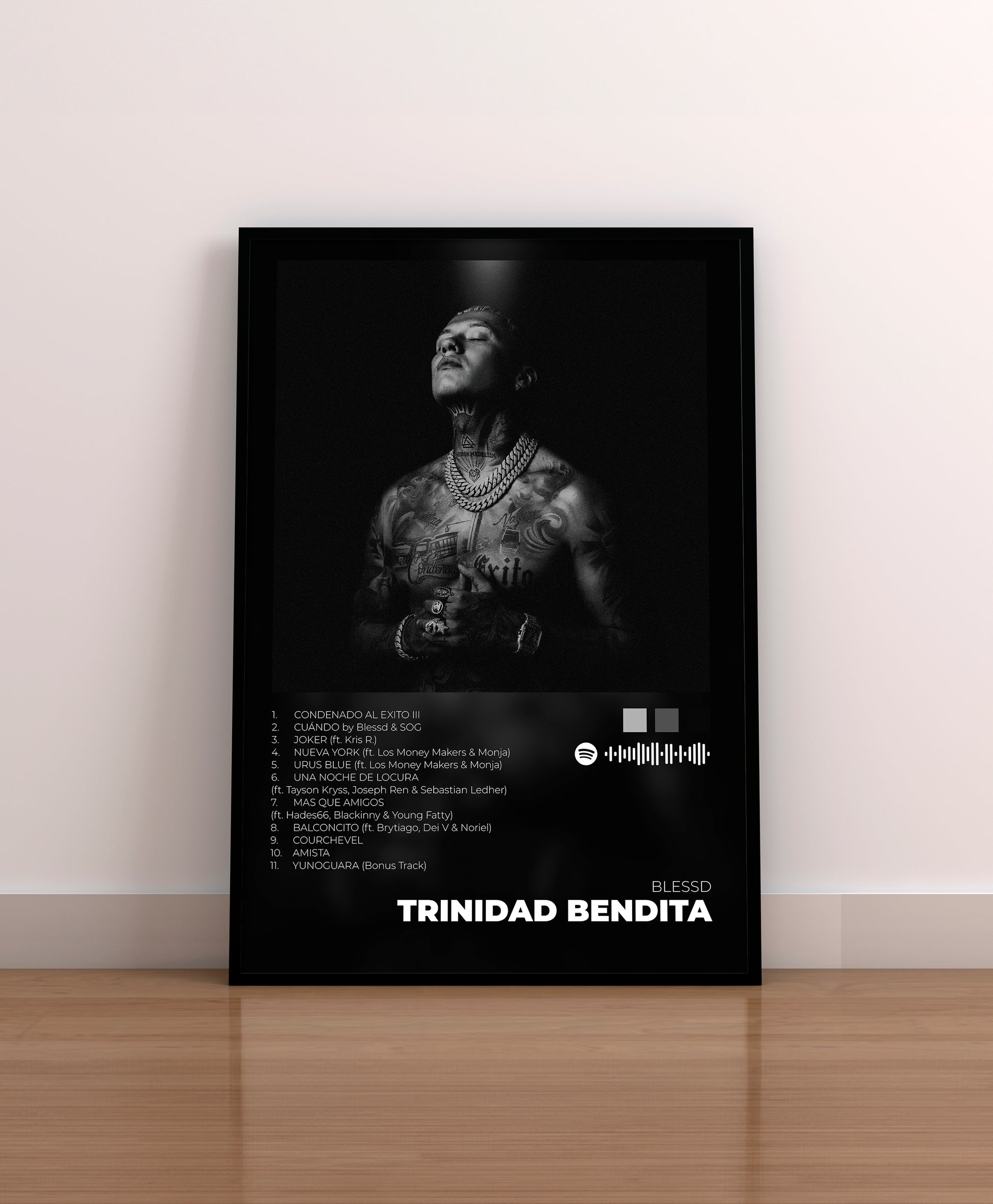 trinidad bendita. blessd. poster. colombia. lamina. regalo. marco. merchandising. cd. vinilo. cover.
