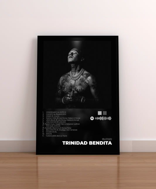 trinidad bendita. blessd. poster. colombia. lamina. regalo. marco. merchandising. cd. vinilo. cover. fan. colombia. medellin,