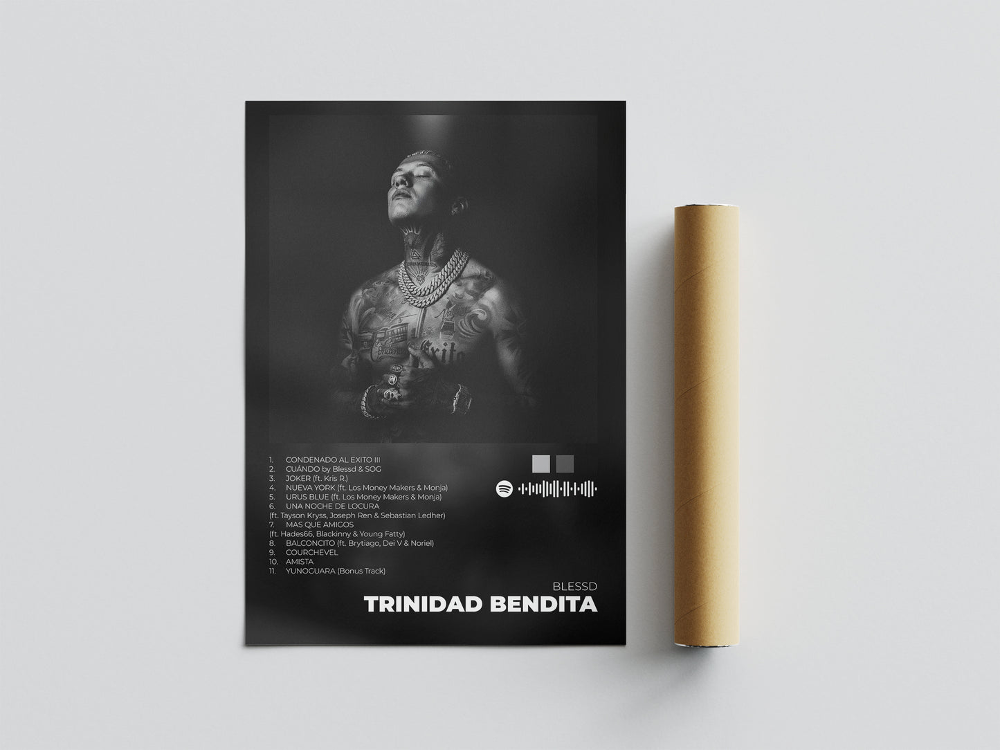 trinidad bendita. blessd. poster. colombia. lamina. regalo. marco. merchandising. cd. vinilo. cover.