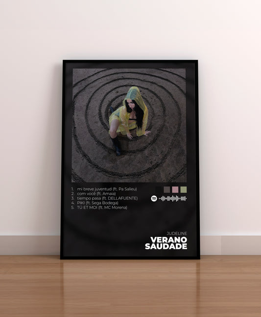 verano saudade. judeline. poster. lamina. regalo. marco. merchandising. cd. vinilo. cover.