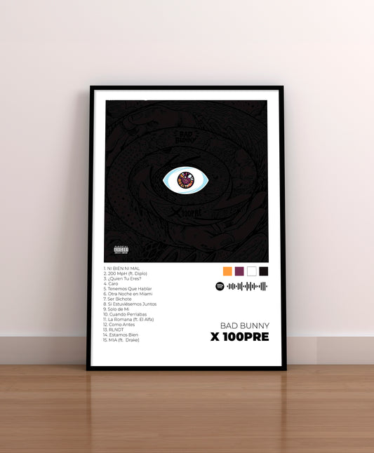 X 100PRE - Poster Digital de Bad Bunny | Music Prints