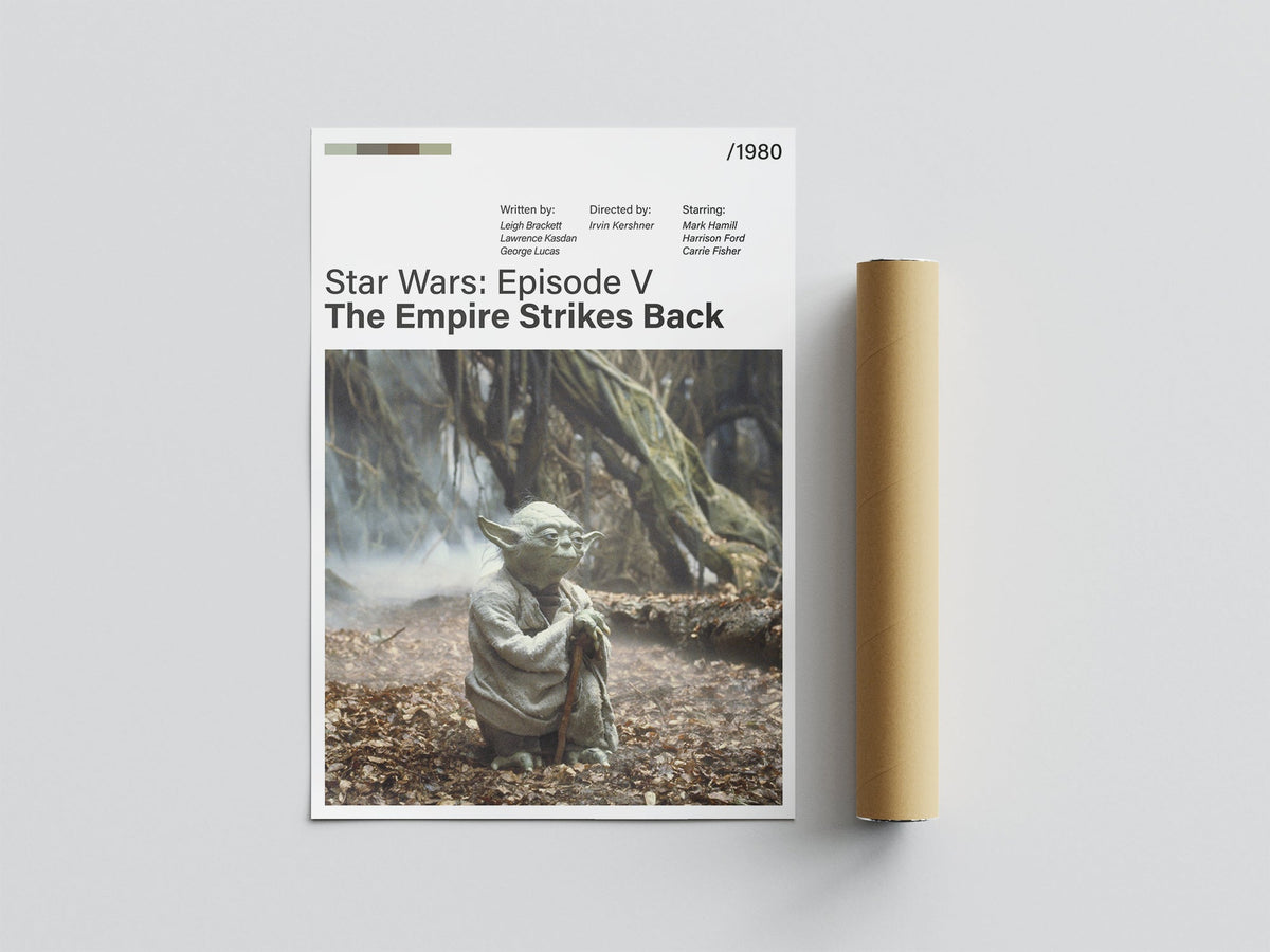 Póster Yoda, Maestro Yoda, Jedi. Star Wars Episodio V El Imperio Contraataca. Película, lámina, cuadro, merchandising, regalo, comprar, decoración de pared.
