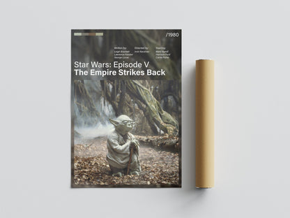 Póster Yoda, Maestro Yoda, Jedi. Star Wars Episodio V El Imperio Contraataca. Película, lámina, cuadro, merchandising, regalo, comprar, decoración de pared.